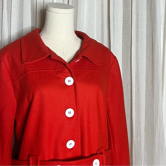 ModCloth Retro Red & White Pea Coat - Picture 3 of 7